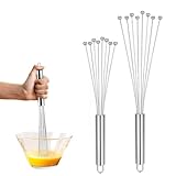2 Stück Rührblitz, Edelstahl Kugeln, Schneebesen Set, Edelstahl-Schneebesen mit Kugeln, Kochen, Mischen, Schlagen, Rühren
