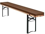 Yekuhe Bierbankauflage Gepolstert 220x25/170x25/180x30 für Bierzeltgarnitur Bankauflage Bankkissen Sitzbankkissen Abnehmbar Waschbar für Gartenbänke, Terrassen, Innenbänke(Brown,160x25x3cm)