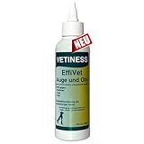 vetiness EffiVet Augen & Ohr 150 ml für Haustiere | Reinigung und Desinfektion | Reduktion von Keimen, Bakterien, Vieren, Pilzen | Ohrentropfen Ohrenreiniger Hund und Katze | Hunde Augentropfen Katze