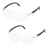 2 PCS Lesebrille Anti Blaulicht, Lupenbrille 300%, Vergrößerungsbrille, Hands Free Ultraleichte Lupen für Brillen, Kopflupe Brille, Brillenlupe für Ältere Lesen Arbeiten Handwerk Reparieren