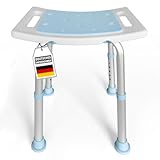 Floordirekt Duschhocker Nora - höhenverstellbarer Duschstuhl 37,5-49,5cm - belastbar bis 136kg - Duschsitz rutschfest & stabil - Badewannenhocker - Anti-Rutsch-Gummifüße Badsitz Badstuhl