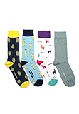 The Arctic Bay Bio-Baumwollsocken - Orun Edition, 4er-Pack weiche und bequeme Socken mit originellen Mustern (DE/NL/SE/PL, Numerisch, 36, 40, Regular, Regular, Mehrfarbig)