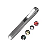 Wiederaufladbare LED-Stiftlampe,COB-Arbeitsleuchte mit Weiß- und Rotmodi,USB-C-Kabel,6-Modus tragbare Arbeitsleuchte mit Batteriestand-Anzeige, wasserdicht, für Camping, Notfälle,Werkstattlampe(Grau)