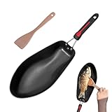 Antihaftbeschichtete Fischpfanne – Bratpfanne und Holzspatel | 3D-BBQ-Grillpfannen in Fischform, Steakteller-Kochgeschirr | Kochen, Grillen für geschmorten Karpfen, gegrillten Fisch und ölsparendes Ko