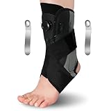 Wepai Verstellbare Sprunggelenkbandage mit Drehknop,Fußbandage Stabilisator für Verstauchte Knöchel, Sehnenentzündung, Fersensporn, Plantarfasziitis, Achillessehnenentzündung, Rechts & Links (L)