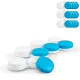 Tampen Kontaktlinsenbehälter Set · 12 Stück · Kontaktlinsendose Jahresvorrat · ideal für unterwegs · Hygiene · Blau