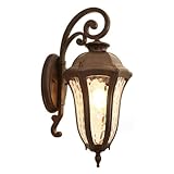 Europäische Retro-Wandleuchte for den Außenbereich, 2er-Pack, wasserfarben – gemusterte Wandleuchten mit PC-Schirm, Aluminiumgehäuse, Wandlampe for Veranda, Deck, Zaun, Terrasse, Garten(1 Pack)