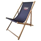 Generisch Linie Aquavit Liegestuhl – Verstellbarer Holzstuhl mit Markenlogo | Faltbar & Stabil