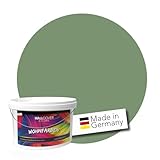 WALLCOVER hochwertige Wandfarbe für Innen | Olivgrün | 1L für 8m² | Hochdeckende Innenfarbe Matt (Klasse 1) | Profi Qualität aus Deutschland