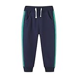 Generisch Sporthose Jungen Lang Hosen Baumwolle Bequeme Freizeithose Kinder Jogger Sweathose Schule Uniform Hose