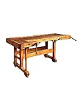Massive Vintage Werkbank | Retro Hobelbank aus Holz | Rustikaler Schreibtisch | Industrial Loft-Tisch | Upcycling-Kücheninsel – Einzigartiges Unikat mit Geschichte – Restauriert & Veredelt