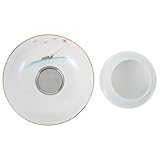 WRITWAA Keramik Teefilter Handbemalt mit Sockel Edelstahl Netzsieb Teesiebfilter für Losen Tee Feinmaschig Teezubehör für Jasmin Grün und Oolong Tee zu Hause Büro