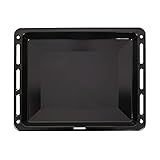 ICQN Backblech 460 x 370 x 30 mm Tief, Emailliert Fettpfanne für Backofen und Herd, Passend für Bosch Siemens Neff Constructa, Kratzfest & Rostfrei, 46 x 37 cm