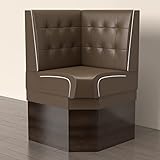 GGMMÖBEL Diner 2 | Diner Eckbank | B:H 64 x 153 cm | Chesterfield NO Button | Braun | Leder | American Diner Möbel, American Hochbank, Thekenbank