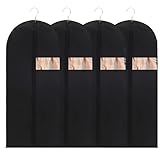Chumix 4 Stück Kleidersack 140 x 60 cm, Faltbare Kleiderhülle mit Griffen, Atmungsaktive Kleidersäcke mit Reißverschluss, Staubdichte Kleidung Schutztasche, für Anzug, Mäntel, Kleider