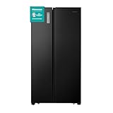 Hisense RS677N4BFD Side by Side Kühl-Gefrierkombination/ Inverter-Kompressor/ Flaschenablage/ 2 FreshZone/Gemüsefach / Kühlteil 334 l/ Gefrierteil 185 l/ 41 dB/ 247 kWh/ Jahr, Schwarz