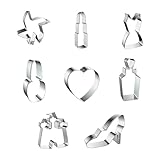Ausstechformen für Hochzeitskleid, Keksformen, 16-teilig, aus Edelstahl, für Fondant, Zucker, Partys, Taufen, Hochzeiten, Geburtstage