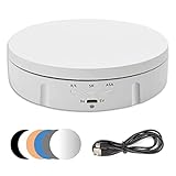 Drehteller elektrisch, 10KG 14,6 cm elektrischer 360-Grad-Drehteller für die Fotografie, mit Akku, 3 Geschwindigkeiten und Winkelverstellung zur Präsentation von Schmuck, Uhren, digitalen Produkten