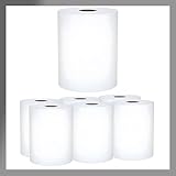 Pokanic Papierhandtuch, Weiß, 20,3 cm x 106,7 m, 1-lagig, hartgewickelt, universal, 100 % recycelte Faser, kompatibel mit Tork-Spendern, Toiletten, Küche (weiß, 20,3 x 106,7 m), 6 Rollen