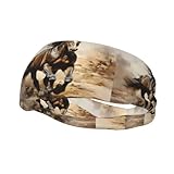 Phayah Schweißbänder mit Westernpferd-Muster, für Workout, Sport, absorbierendes Stirnband, breit, für Basketball, Fußball, Radfahren, Laufen, Yoga