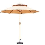 Außen Sonnenschildsonne Sonnenschirm Sonnenschutzstrand Regenschirm Zentrale Säule Regenschirm(Khaki)