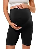 BAYDI Creamlush Umstandshose Kurz - 13 cm Schwangerschaftsleggings Atmungsaktive Umstandsmode mit Verstellbarem Bund für Yoga Pilates Zuhause Schlafanzug