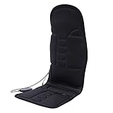 Massagesitzauflage mit Heizungsfunktion, 8 Programm, Rückenmassage 3 Intensitätsstufe einstellbar, Rückenmassagegerät mit Timer, Massagematte Weiche für Autositz, Stuhl, EU Stecker oder 12V Stecker