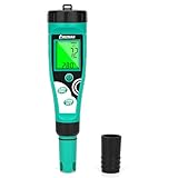 pH und Chlor Messgerät Pool, pH und Salzmessgerät für Schwimmbad mit größerer Anzeige, Genaue Messung von pH ORP Chlor ORP EC TDS Temperatur 7-in-1 wassertester für whirlpool, Aquarium, Hydroponik