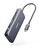 Anker USB C Hub, 341 USB C Adapter (7-in-1), 4K HDMI, 100W Power Delivery, USB C und 2 USB A 5Gbps Datenports, microSD & SD Speicherkartensteckplatz, Geeignet für MacBook Air, MacBook Pro, XPS, usw.