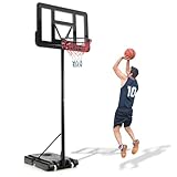 GOPLUS Basketballkorb Outdoor, Basketballständer tragbar mit Rollen, Korbhöhe 130-305cm verstellbar, Basketball Korb befüllbar mit Wasser/Sand, transportable Korbanlage für Jugendliche Erwachsene