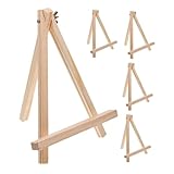 DECORNIJIA 5 Stück Kleines Holzstaffelei Dreibein Malerei Ständer Stabil Leicht für Kunsthandwerk Leinwand und Foto Display Tisch Staffelei Dekoration für Anfänger Unterricht und Party