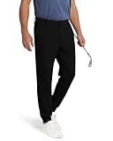 SNOWTEN Herren-Golfhose mit 6 Taschen, Stretch, schmale Passform, Arbeitskleid, athletische Jogger, Sweatpants für Laufen, Fitnessstudio, Schwarz, Mittel