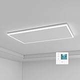 Infrarotheizung Deckenmontage 700 Watt, Infrarot Deckenheizung mit LED Licht Beleuchtung, Infrarotheizung Decke mit Thermostat Fernbedienung, Elektroheizung Heizplatte Heizpaneel Heizkörper 108x63cm