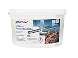 Preismaxx Silikonharz Fassadenfarbe, Silbergrau Grau 5L hochwertige, matte, wasserabweisende Aussen-Dispersion, sehr guter Regenschutz - Abperleffekt