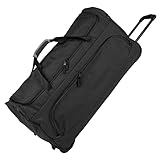 Blackbeat - Reisetasche mit Rollen - wasserabweisend - großes Hauptfach, 3 Nebenfächer & 78L Volumen - mit Teleskopgestänge - Trolley-Weichgepäck für Damen & Herren als Koffer-Alternative
