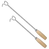 Cabilock 2 Stück Fleisch haken Grillfleischhaken Kochen Grillzubehör Werkzeug Köche Flipper Grill Fleischwender Haken Siebe für die Küche Steakwender Haken Rostfreier Stahl