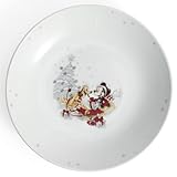 Fyrklövern Disney Winter-Kollektion – 4er-Set Hochwertige Porzellan tiefer Teller 22cm | Micky & Pluto Design – Offiziell Disney-lizenziert