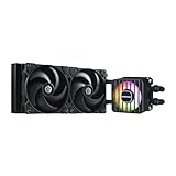 ENERMAX LIQMAXFLO SR 240mm CPU AIO Liquid Cooler (LGA 1700, 1200, AM5, AM4)- Xtreme Dual Chamber PWM Pumpe- ARGB VRM Wasserblocklüfter - 350W+ TDP (2x 120 PWM Silent Flow Fan); ELC-LMF240-SF, schwarz