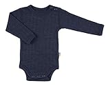 Joha Baby Body Langarm aus Merino-Wolle/Seide, Größe:80, Farbe:Navy