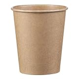 LogiPack GeRo 200 Stück Kaffeebecher braun 8oz 200ml | hitzebeständiger Pappbecher beschichtet | Heißgetränkebecher | Kaltgetränkebecher