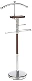 axentia 282181 Stummer Diener Godiva aus Holz & Chrom 110 cm hoch - Herrendiener verchromt - Luxus-Kleiderbutler edel, robust & platzsparend für Damen & Herren - Kleiderständer mit Ablage für Schlafzimmer & Bad , ca. 46 x 108 x 28 cm