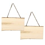 Pamtns Holz für Brandmalerei 2 Stück Holzschild zum Aufhängen Unfertiges Blanko Holzschild Türschild mit Gravur Rechteckiges Hängendes Holzschild mit Juteseil Hängende Dekorative Holztafel Holzbrett