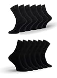 QINCAO 6 Paar Socken Herren Damen Baumwolle Herrensocken Schwarz Sport Socks Atmungsaktive,XL