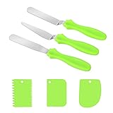 iTGOOS 6 Stück Streichpalette Set Winkelpalette Set Icing Smoother Kuchen Spatel Set Für Verteilen Von Sahne Backen Von Kuchen Und Kuchen Dekorieren