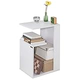 SoBuy FBT69-W Beistelltisch mit 3 Ablagen Couchtisch Kaffeetisch Sofatisch weiß BHT ca.:30x60x40cm