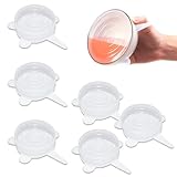 Silikondeckel, 6 Stück Silikondeckel Dehnbar, 6,5cm Lebensmittelaufbewahrungsabdeckungen, Joghurtbecher Silikon Deckel, Silikon Deckel Stretch, für Gläser, Obst, Schalen, Becher, Feinkostgläser