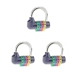 Vorhängeschloss mit 4-stelligem Zifferblatt, Zahlenschloss, Reisegepäck, Kofferschloss, Blau, 3er-Set