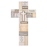 HOBBIESAY Wandkreuz Dekor Christliche Kreuze Wanddeko Bibelvers Holzzeichen Religiöse Sprüche Holz Kreuz Für Wanddekoration Innen Und Außen 11.77 x 6.69 Zoll