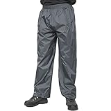 Trespass Qikpac Pant, Flint, M, Kompakt Zusammenrollbare Wasserdichte Regenhose mit 3 Taschenöffnungen für Damen und Herren / Unisex, Medium, Grau