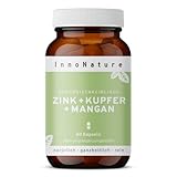 InnoNature Zink Kupfer Mangan Kapseln | für Immunsystem, Fruchtbarkeit, Haut, Haare & Nägel | 60 Kapseln, 10 mg Zink, 2 mg Mangan, 1 mg Kupfer, vegan